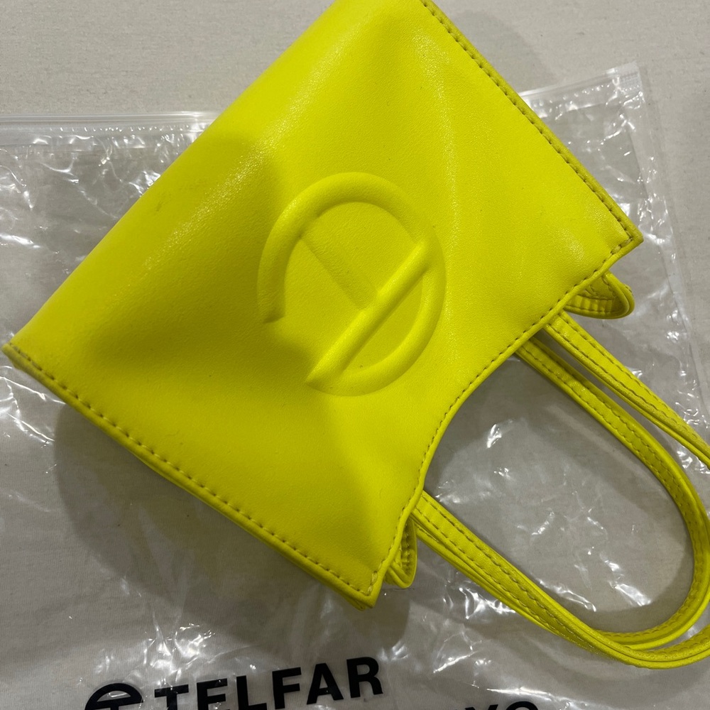 Telfar highlighter Yellow Mini Shopping Bag